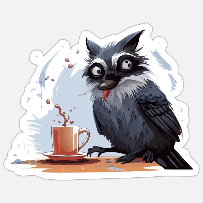 Der Koffein-Eindringling Sticker Größe S (10 x 10 cm)