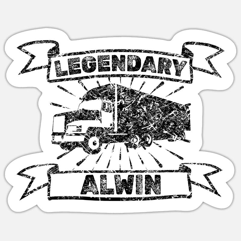 Alwin - Sticker size S (10 x 10 cm) - white matte
