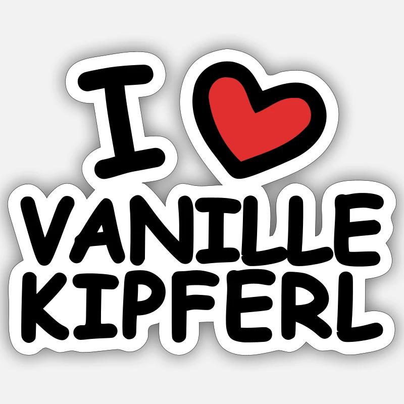 I Love Vanilla Crescents - Sticker size S (10 x 10 cm) - white matte