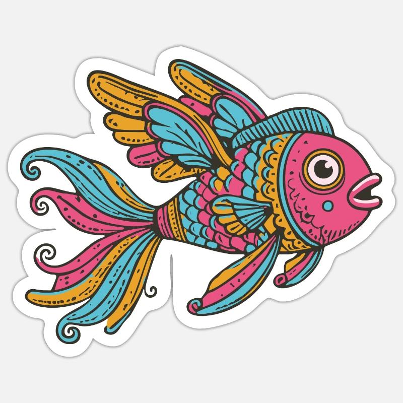 Flying fish - Sticker size S (10 x 10 cm) - white matte
