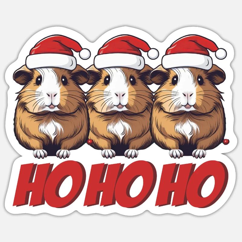 Cochon d’Inde Saint-Nicolas - Sticker taille S (10 x 10 cm) - blanc mat
