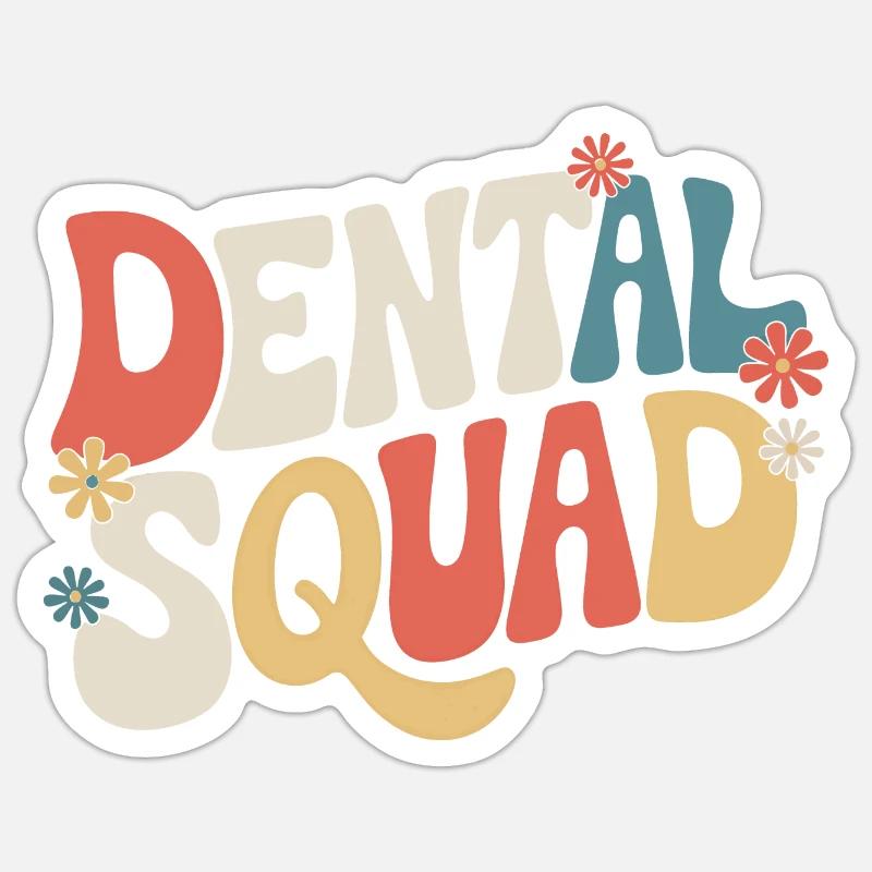 Dentiste Assistant dentaire Dents - Sticker taille S (10 x 10 cm) - blanc mat