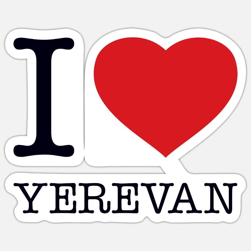 J’AIME EREVAN EREVAN, ARMÉNIE, Arménie - Sticker taille S (10 x 10 cm) - blanc mat