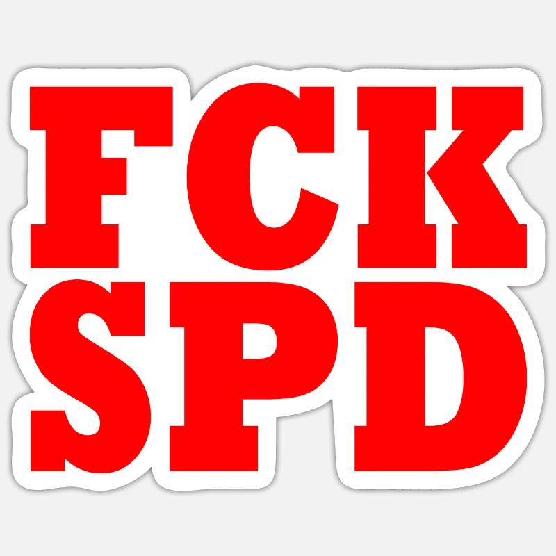 Fck spd - Sticker Größe S (10 x 10 cm) - Mattweiß