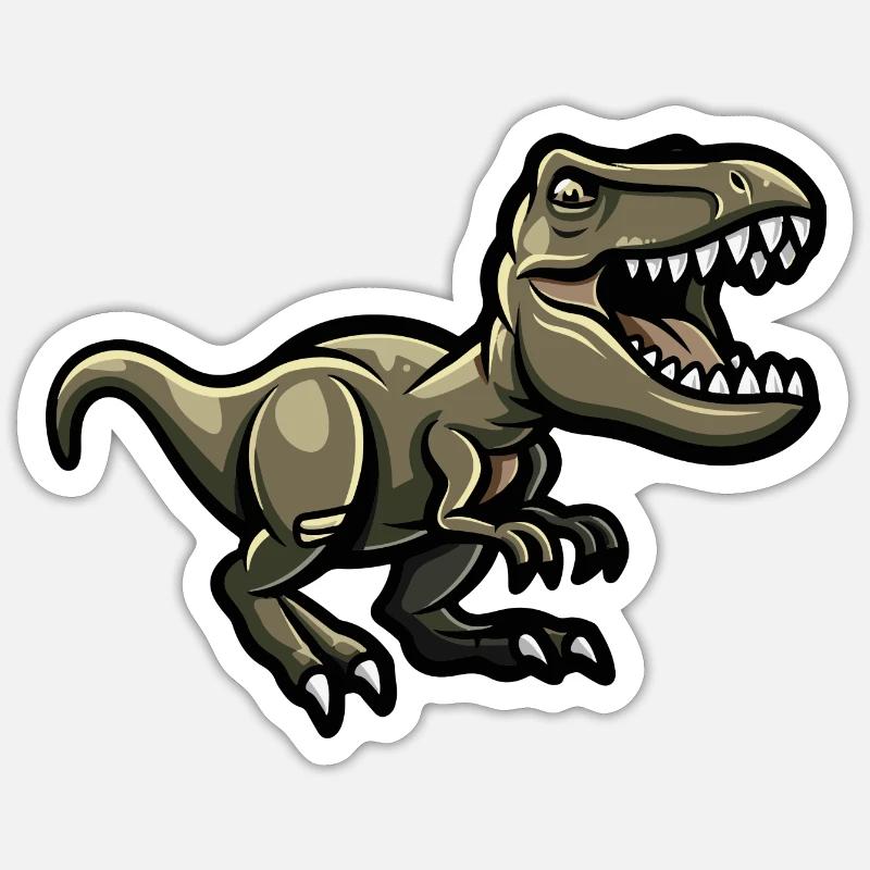 Dinosaur T-Rex Comic - Sticker size S (10 x 10 cm) - white matte