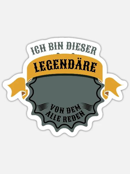 Legendäre personalisierte Geschenke - Sticker Größe S (10 x 10 cm) - Mattweiß
