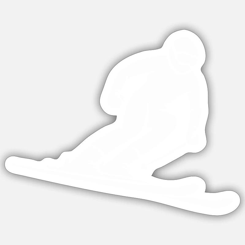 ski fahrer - Sticker Größe S (10 x 10 cm) - Mattweiß