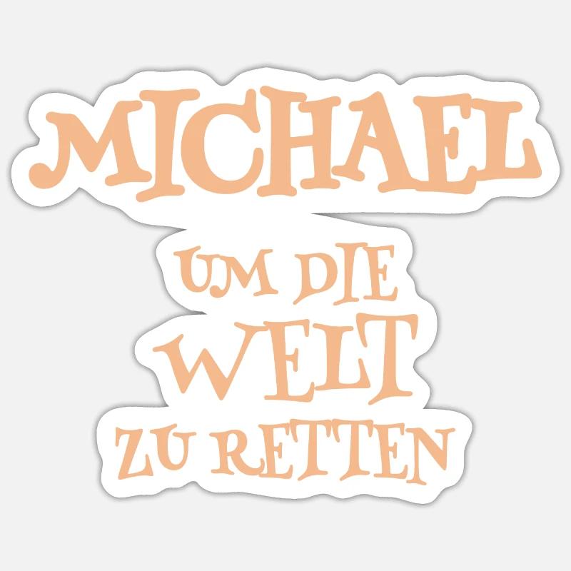 Michael als Helfer - Sticker Größe S (10 x 10 cm) - Mattweiß