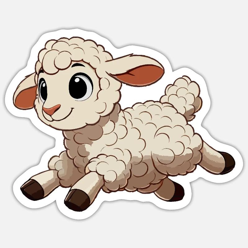 Lamb skips - Sticker size S (10 x 10 cm) - white matte