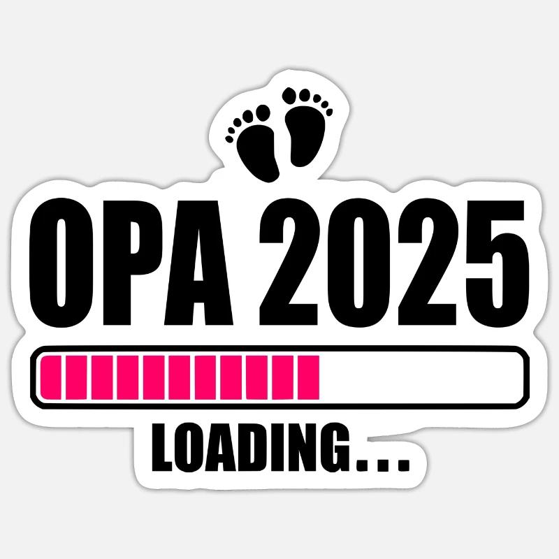 Opa 2025 loading - Sticker Größe S (10 x 10 cm) - Mattweiß
