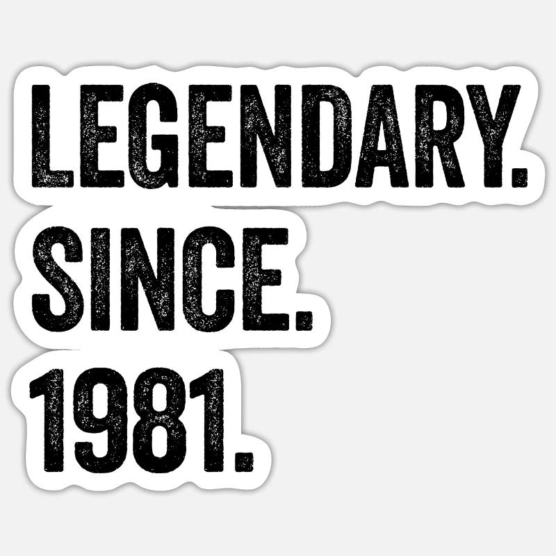 44° Compleanno 44 anni leggendari dal 1981 - Sticker formato S (10 x 10 cm) - bianco opaco
