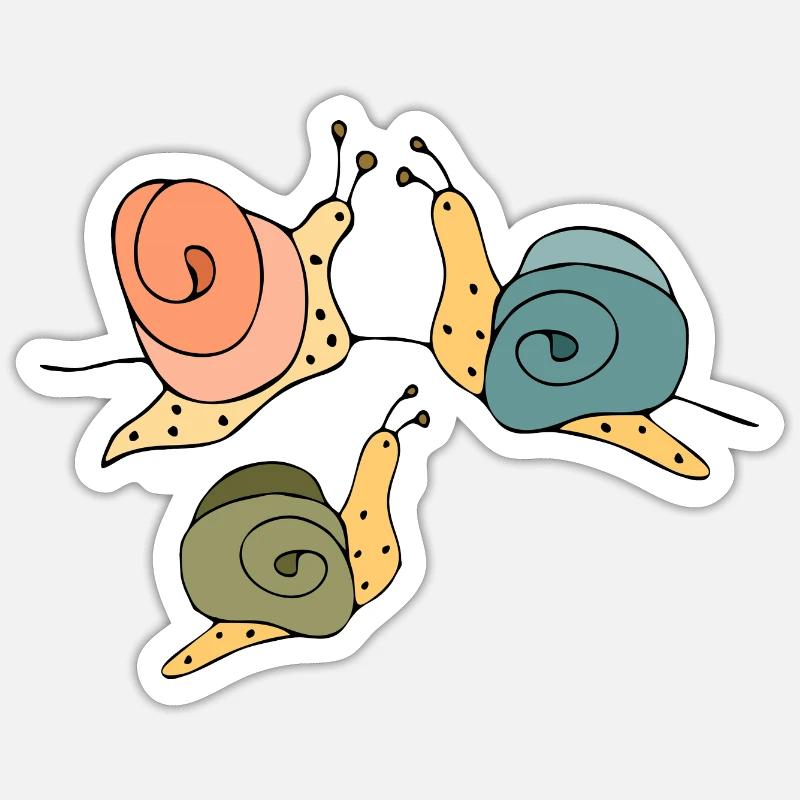 Escargots - Sticker taille S (10 x 10 cm) - blanc mat