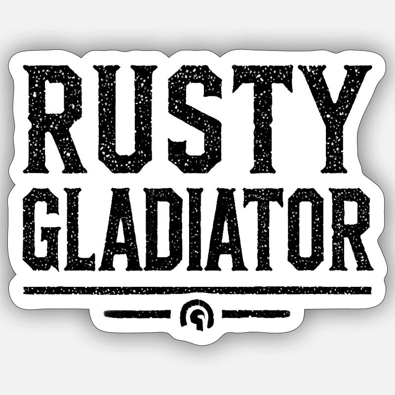 Rusty Gladiator Logo Schwarz Sticker Größe S (10 x 10 cm)