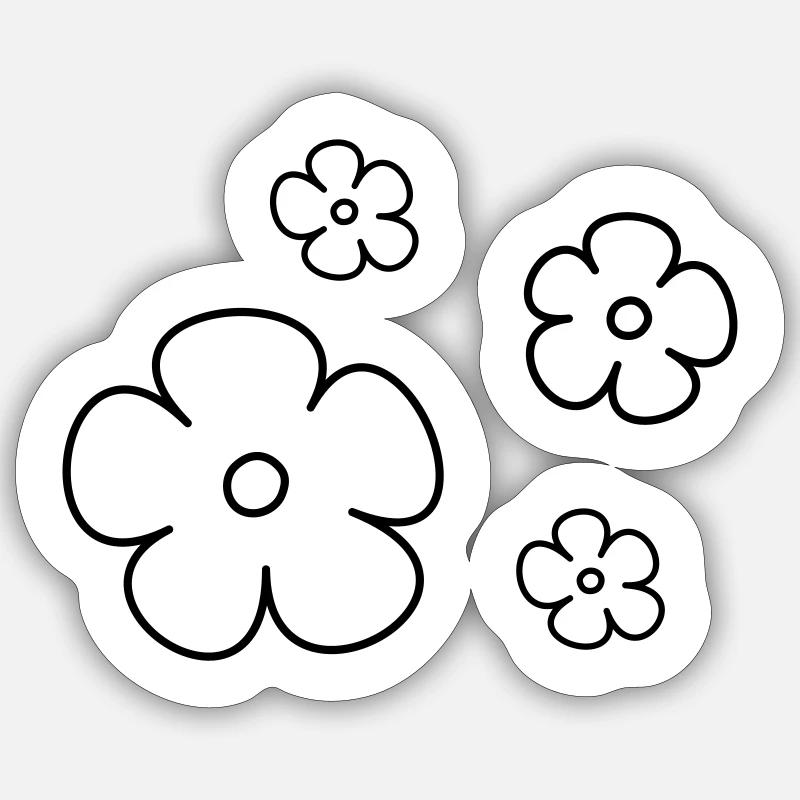 Fleur - Sticker taille S (10 x 10 cm) - blanc mat