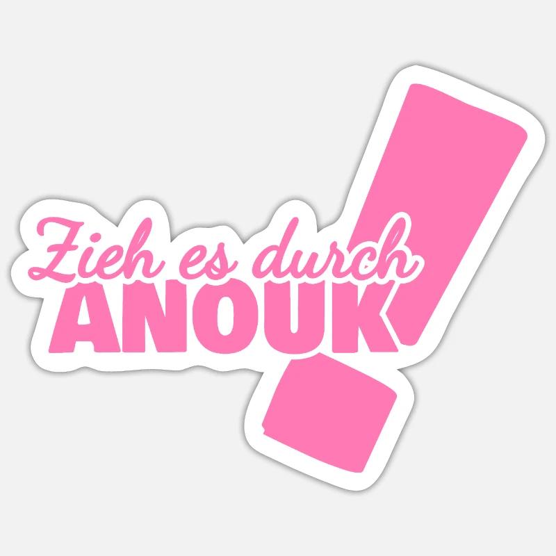 Anouk as a given name - Sticker size S (10 x 10 cm) - white matte