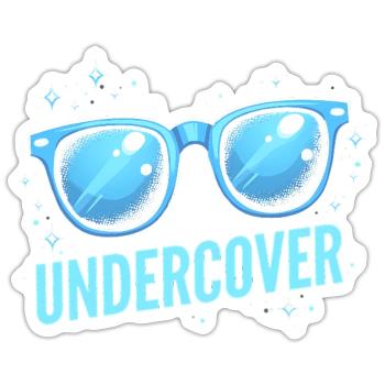 Undercover Costume - Sunglasses Fun - Sticker size S (10 x 10 cm) - white matte - Front
