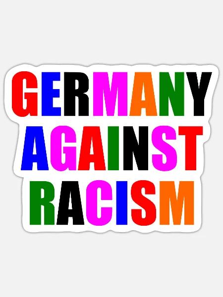 Germany against racism - Sticker Größe S (10 x 10 cm) - Mattweiß