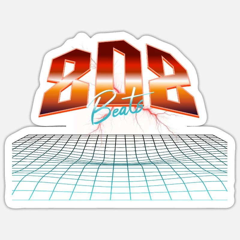808 Synthesizer Analog Drum Machine - Sticker Größe S (10 x 10 cm) - Mattweiß