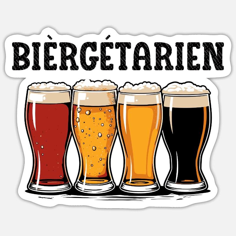 bièrgétarien - Sticker taille S (10 x 10 cm) - blanc mat