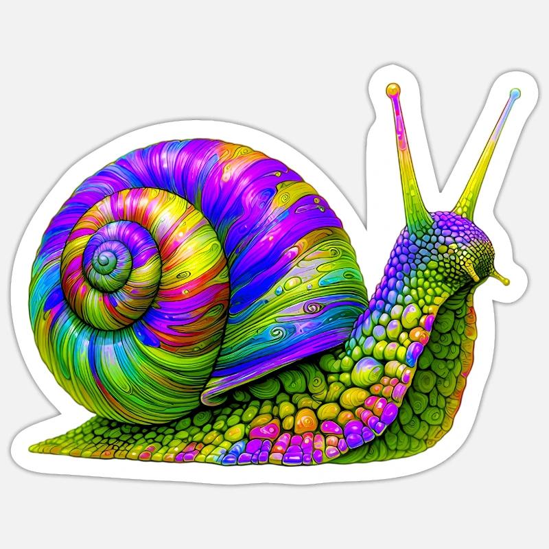 Escargot - Sticker taille S (10 x 10 cm) - blanc mat