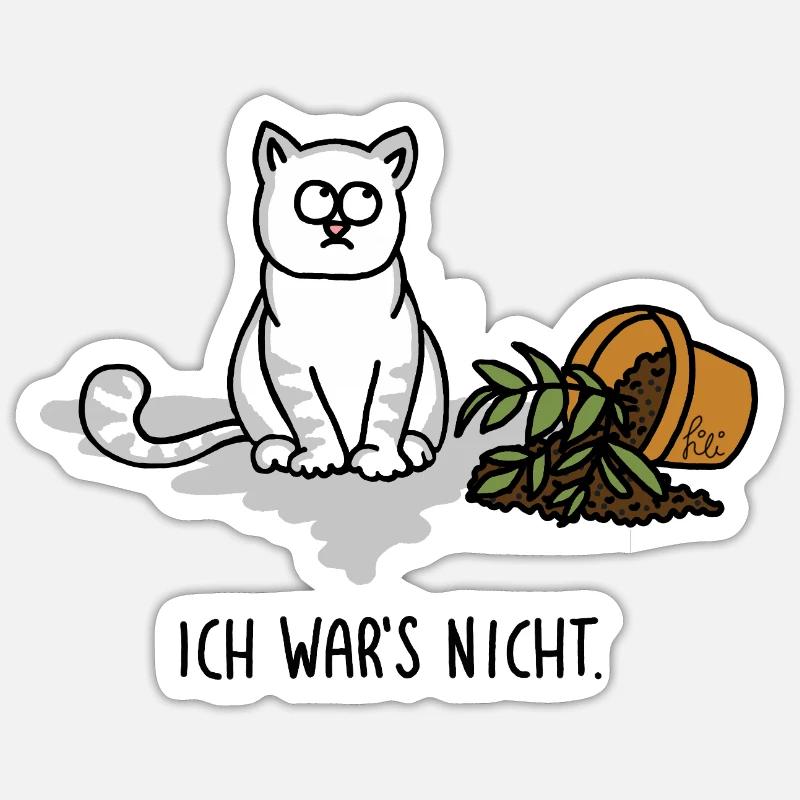 Ce n’était pas moi - chat effronté coupable Sticker taille S (10 x 10 cm)