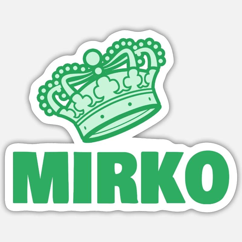 Mirko comme prénom - Sticker taille S (10 x 10 cm) - blanc mat