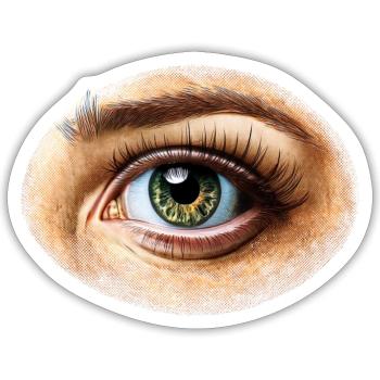 Oeil - Sticker taille S (10 x 10 cm) - blanc mat - Devant