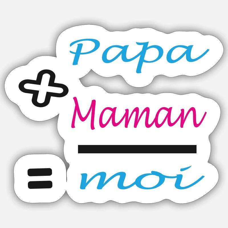 Papa plus Mama - Sticker Größe S (10 x 10 cm) - Mattweiß
