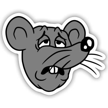 Mouse exhausted sad desperately tired suffering sweet - Sticker size S (10 x 10 cm) - white matte - Front