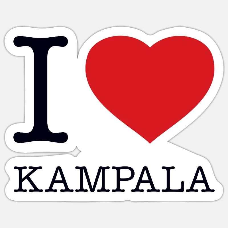 J’ADORE KAMPALA - Sticker taille S (10 x 10 cm) - blanc mat