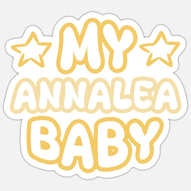 Naissance Annalea - Sticker taille S (10 x 10 cm) - blanc mat