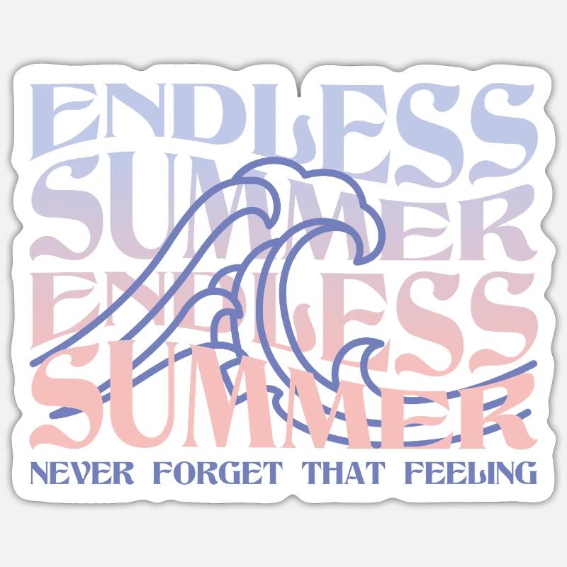 Endless Summer – Waves & Beach Vibes - Sticker size S (10 x 10 cm) - white matte