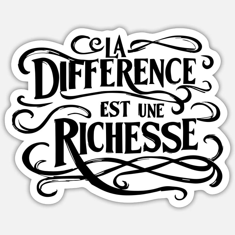 La différence est une richesse  - Sticker taille S (10 x 10 cm) - blanc mat