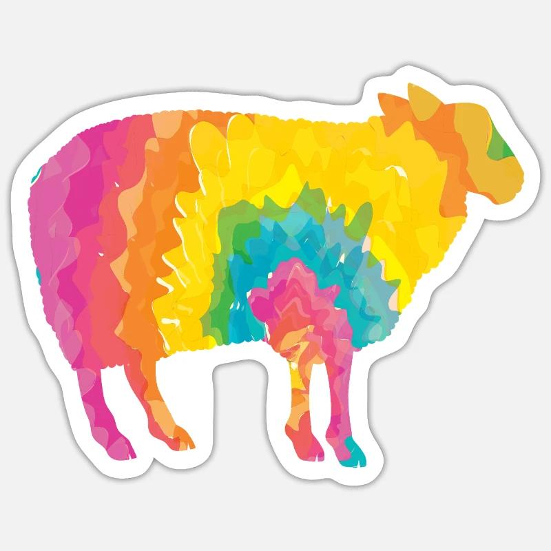 Schäfer Schaf - Sticker Größe S (10 x 10 cm) - Mattweiß