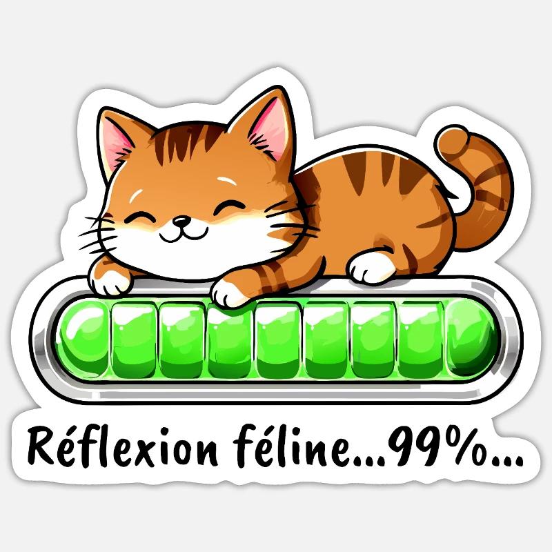 Réflexion Féline à 99% - Chat Mignon Sticker taille S (10 x 10 cm)