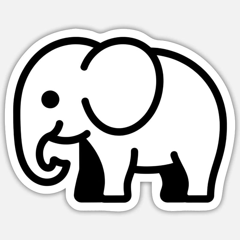 elephant - Sticker taille S (10 x 10 cm) - blanc mat