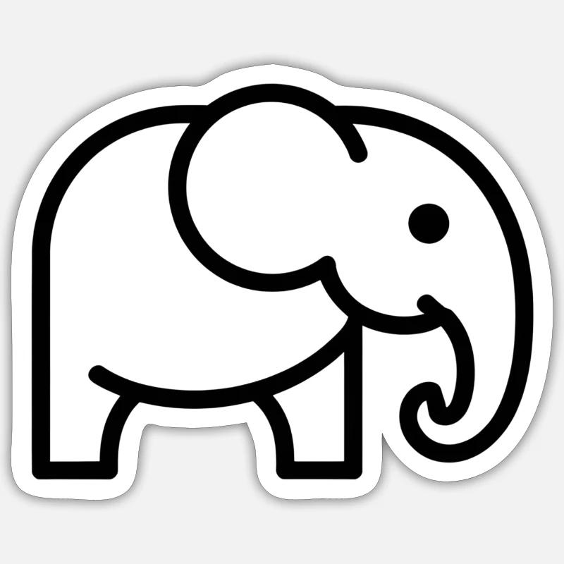 Elephant - Sticker size S (10 x 10 cm) - white matte