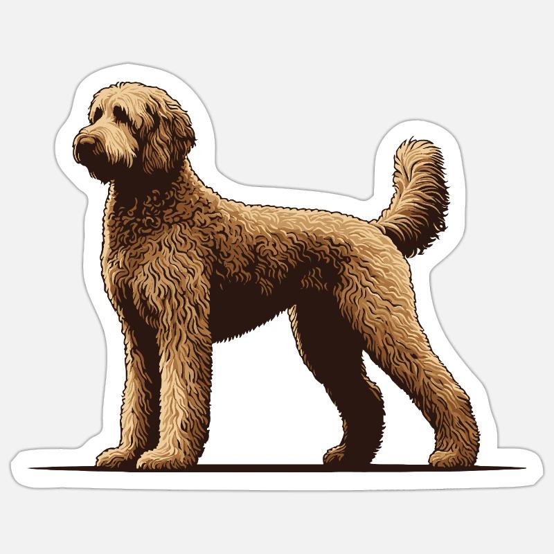 Labradoodle - Sticker taille S (10 x 10 cm) - blanc mat