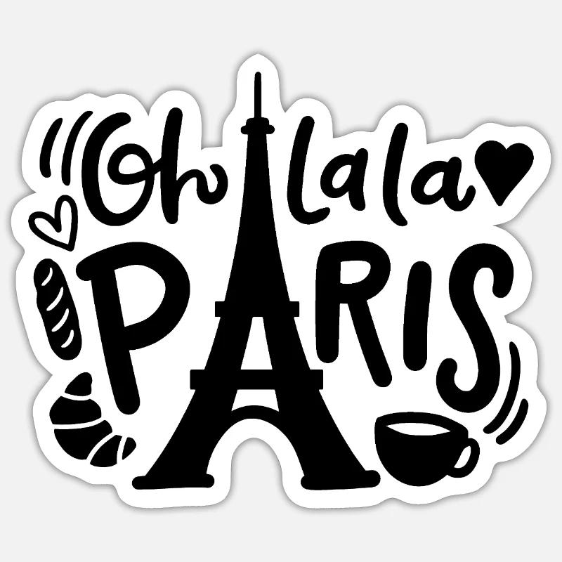 Oh lala Paris - Sticker taille S (10 x 10 cm) - blanc mat