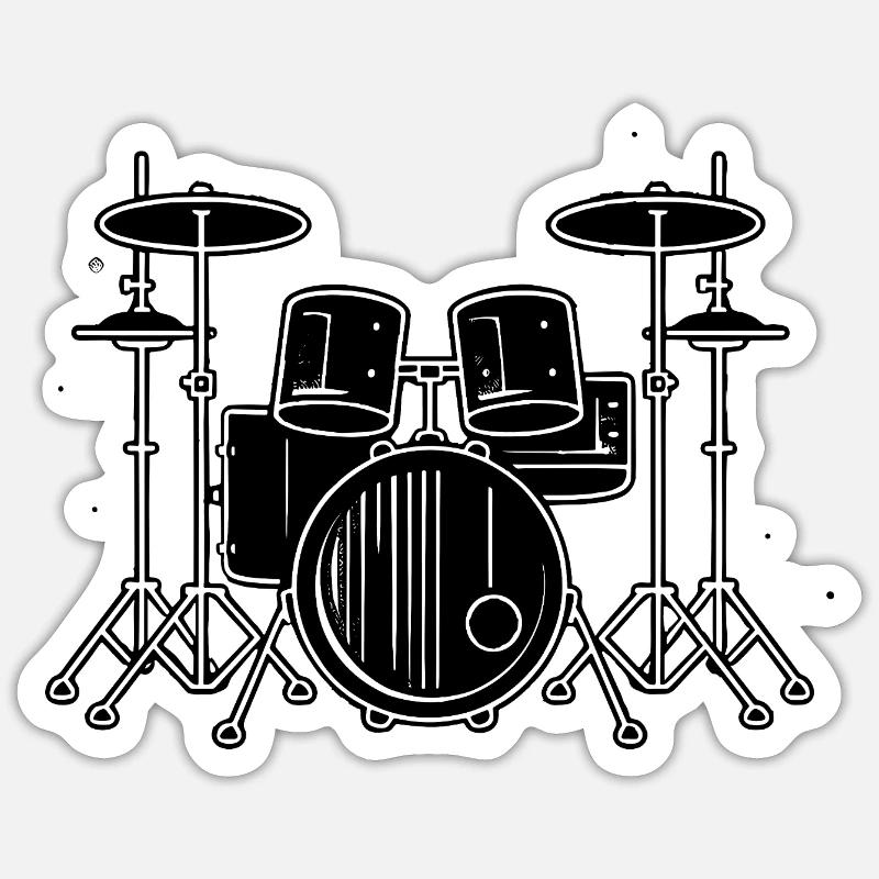 Percussion - Sticker taille S (10 x 10 cm) - blanc mat