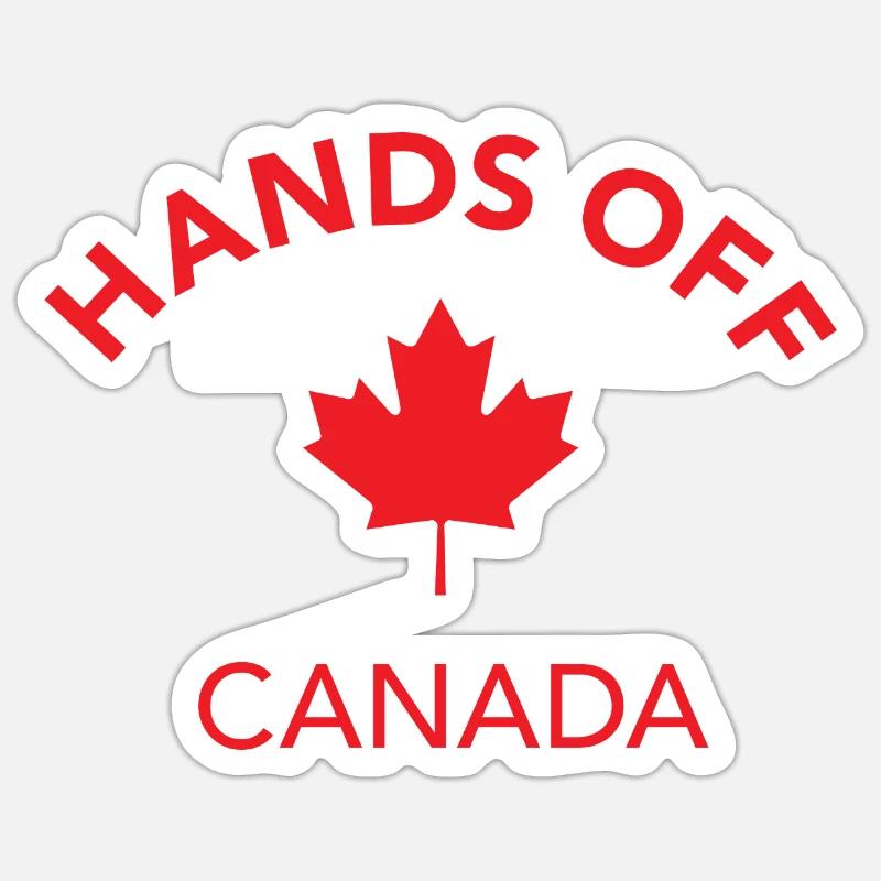 HANDS OFF CANADA - Sticker size S (10 x 10 cm) - white matte