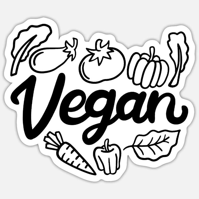 VÉGÉTALIEN - Sticker taille S (10 x 10 cm) - blanc mat