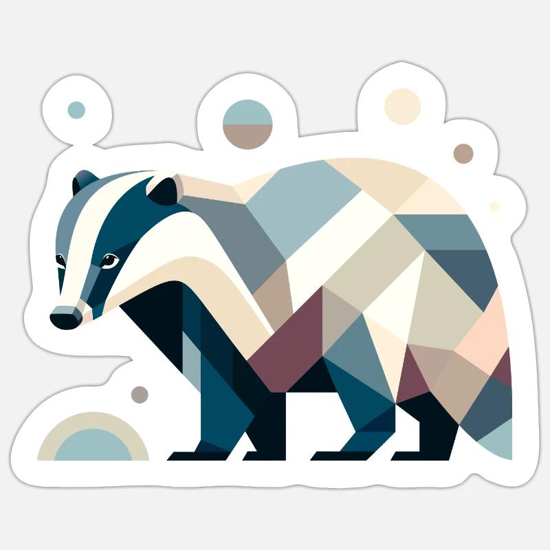 Geometrischer Dachs Sticker Größe S (10 x 10 cm)