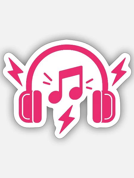 musik modern schrill - Sticker Größe S (10 x 10 cm) - Mattweiß