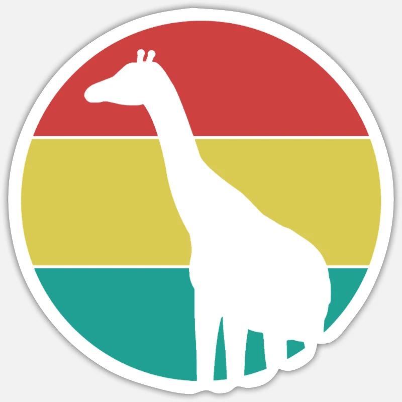 Giraffe in a colored circle Sticker size S (10 x 10 cm)