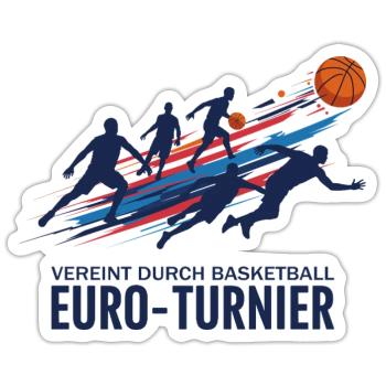 Basketball Turnier - Sticker Größe S (10 x 10 cm) - Mattweiß - Vorne