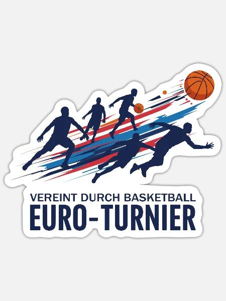 Basketball Turnier - Sticker Größe S (10 x 10 cm) - Mattweiß