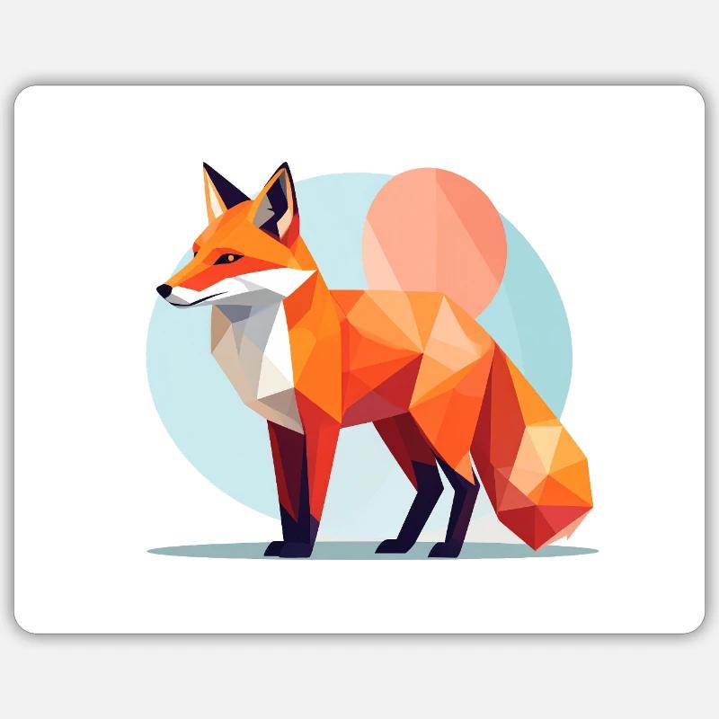 Fox ,Geometric, illustration,abstract - Sticker size S (10 x 10 cm) - white matte