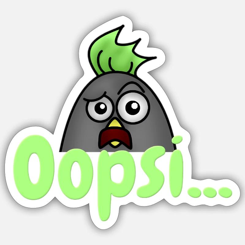 Oopsi - Sticker size S (10 x 10 cm) - white matte