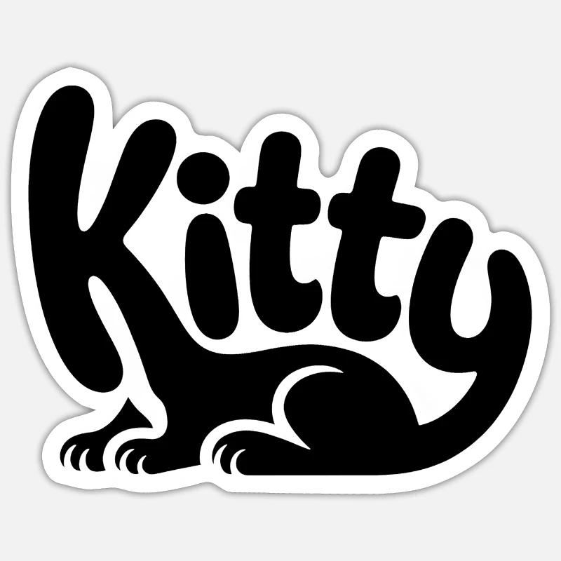 Kitty - Conception de chat de compagnie mignon Sticker taille S (10 x 10 cm)